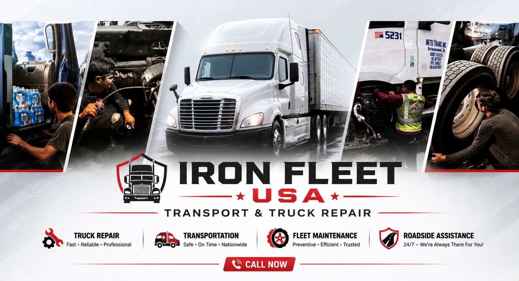 IRON FLEET USA Transport and Truck Repair banner